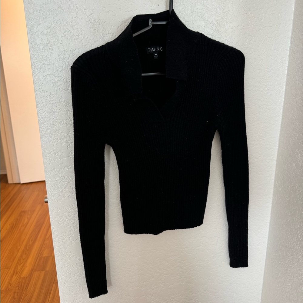 Timing Black Sweater